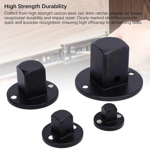Low Profile Impact Socket Adapter Set For Tight Spaces Pro Grade Versatile Ratchet Adapters shown in carbon steel material