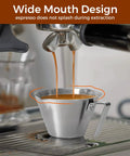 Two Pack Stainless Steel Espresso Cups With Handle, Double Spout Measuring Cup With Dual Scale, V Shaped Mouth, 3.4oz 100ml