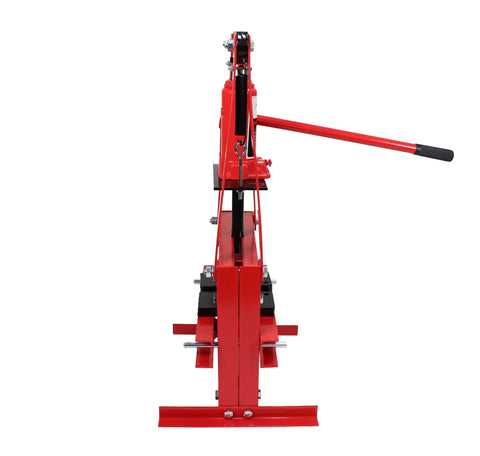 Front view of 6-Ton Benchtop Hydraulic A-Frame Shop Press With Press Plates For Metal Bending And Straightening Install And Remove