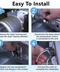 Step-by-step installation of Dryer Thermostat Limit Switch Replacement 501993 60T11 L125-31C.