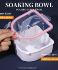 Nail Soaking Bowl Kit For At Home Manicure With Acetone Proof Hand Bowl showing upper layer lifted.