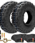 2 Pack 4.10-4 410-4 4.10/3.50-4 Inner Tubes with valves and tire accessories kit