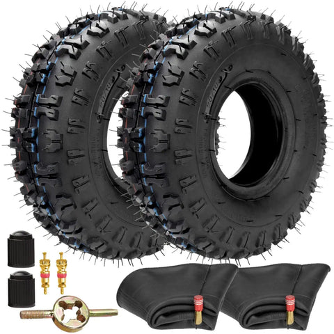 2 Pack 4.10-4 410-4 4.10/3.50-4 Inner Tubes with valves and tire accessories kit
