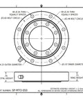Technical drawing of Beefy Slewing Bearing Interchange for Turntables, 4.33 In OD, 1.97 In ID, .79 In Height with dimensions labeled