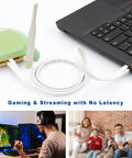 Cat8 Ethernet Cable 25 Ft Flat Outdoor Indoor High Speed 2000MHz 40Gbps Gold Plated RJ45 Weatherproof UV Resistant