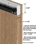 Slick Concealed Barn Door Hardware Kit With Soft Close Mechanism showing aluminum track installation.