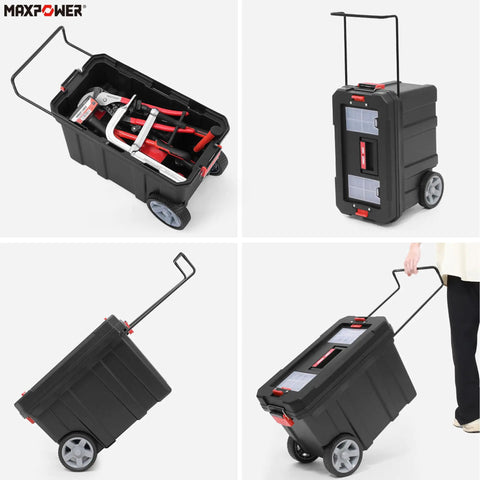 17 Inch Tool Box With Mixed Plastic Lid And Metal Body Small Toolbox With Removable Tray And Carry Handle in four views