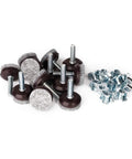 No More Wobbly Tables And Chairs With Adjustable Furniture Levelers Featuring High Density Felt Pads, 1/4-20 Threaded Shank T Nuts, 12 Pack.