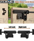 Heavy Duty Slide Bolt Gate Latch With Padlock Hole Bidirectional Door Lock Hardware For Wooden Fences, Shed Gates, Barn Doors, Backyard Gates In Black Finish 1 Pack