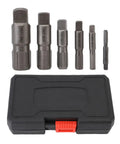 Heavy Duty Pipe Extractor Set For 1/8 Inch To 1 Inch Broken Screw Removal Tools Made From Tough Cr Mo Steel Includes Compact Storage Box, six-piece set