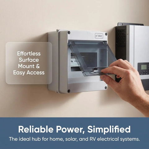 Heavy Duty 6 Way Circuit Breaker Box With DIN Rail IP65 Weatherproof Electrical Enclosure Surface Mount with transparent lid