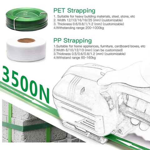 Cordless Electric Strapping Tool For Secure Pallet Wrapping With PP PET Straps Auto Weld And Cut 200 Mm Per Second Tension