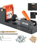 Lightweight Pocket Hole Jig Kit With One Half Inch To One And A Half Inch Adjustable Depth Dust Collection Adapter Detachable Guide Block Drill Bit Stop Collar Easy Adjusting For Woodworking Projects DIY Friendly