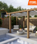 Outdoor pergola with Beefy 2 Way L Shaped Pergola Corner Bracket DIY Kit For 4x4 Lumber Actual 3.5 By 3.5 Inches, installed