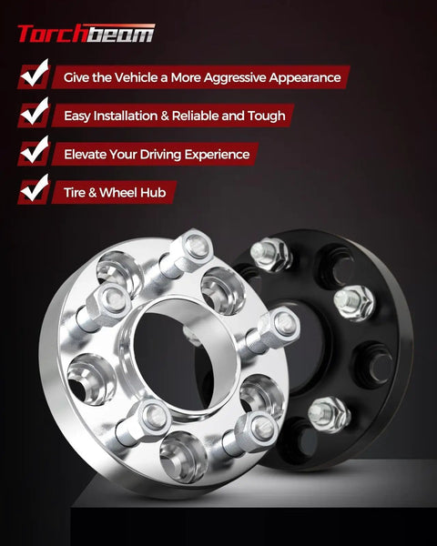 Hit The Pavement Rolling Smooth With These Heavy Duty Forged Wheel Spacers And Adapter Kits One Inch Thick Hub Centric Design showing silver and black adapters.
