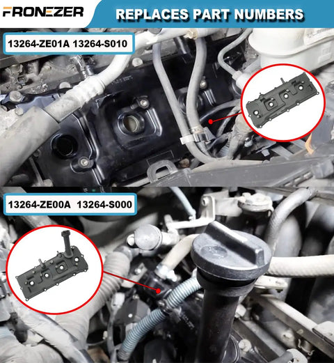 Valve Cover Kit With Gaskets, Bolts, Oil Filler Cap And PCV Valve For 2004 To 2017 Nissan NV2500 NV3500 Armada Titan Pathfinder And 2004 To 2010 Infiniti QX56 5.6L Replacement 13264ZE01A 13264ZE00A installed on engine