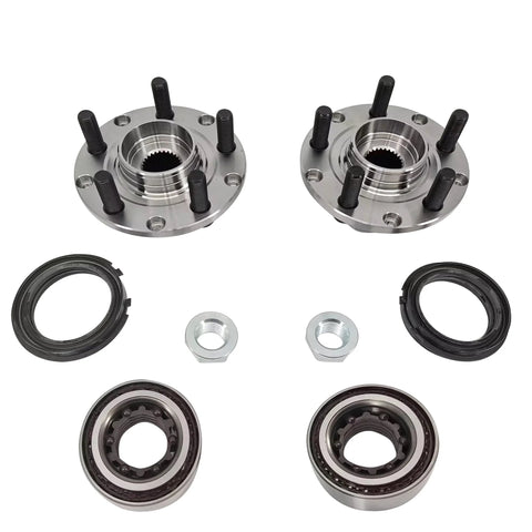 Front Wheel Hub And Bearing Kit With Seals And Retaining Clip Nut 2 Piece Replacement Set For Subaru Legacy Outback Impreza Forester And Baja 1990 To 2004 Without ABS