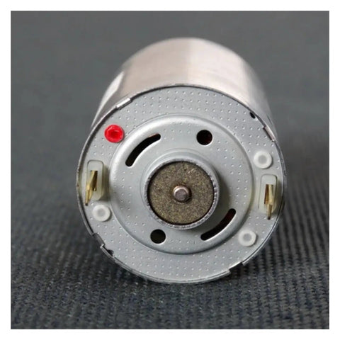 Mini 380 DC Motor RS-380SH-20150 6V-18V 12V 11000RPM Carbon Brush Core, front view showing shaft and contacts
