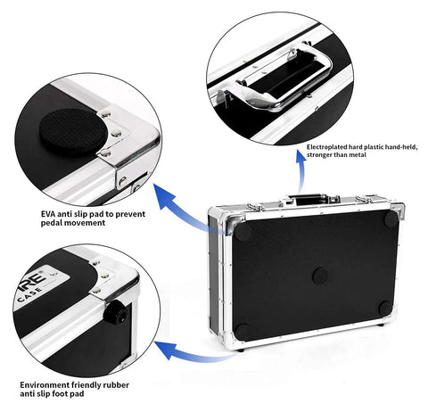 Rugged Aluminum Guitar Multi Effect Pedal Case For 10 To 12 Pedals Ultra Lightweight Transport Case with EVA anti-slip pad