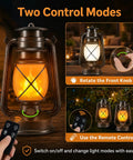 Waterproof Hanging Lanterns With Lit Dancing Flame LED Lights For Camping And Patio Decor, remote control shown