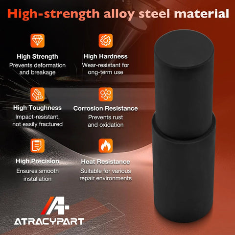 Front view of ATRACYPART King Pin Bushing Driver, black alloy steel, 7x2x1.77 in for truck and trailer suspension