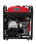 Close-up of 4500 Watt Portable Generator With Carbon Monoxide Alarm And Inverter Technology showing detailed components and design.