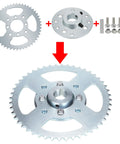Go Kart Chain Sprocket Kit For 40 41 420 Chain, 48 Tooth Hub With 1 Inch Bore And Quarter Inch Keyway, Kit Components Display