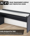 Clear Acrylic Dust Proof Protective Cover Lid For Yamaha P Series Digital Pianos shown on wooden stand in living room