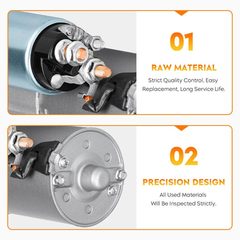 Close-up of Heavy Duty High Torque Starter For Ford F Series with raw materials and precision design details.