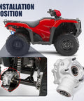 Trail Tested Straight Bolt Swap Replacement For Honda Fourtrax Rancher 420 ATV 2007 Through 2013, showing installation position on rear differential.