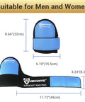 Waterproof Leatherette Knee Pads For Men, Soft Foam Comfort, Extra Wide Straps, dimensions shown