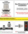Dimensions and mounting guide for M12 4 Pin A Code Male Connector Cable 0.2M IP67 Waterproof Industrial Circular Connector