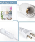 Close-up of Extension Hanging Lantern Cord Cable showing plug, socket, and on/off switch for 360W E26 E27 pendant kit.