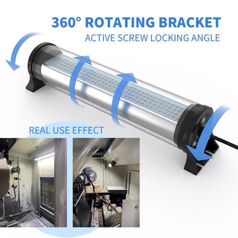 40W IP66 Explosion Proof LED Machine Light For CNC And Industrial Work Tubes with 360° rotating bracket and real use images