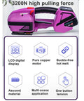 Rugged Electric Welding Strapping Machine Battery Powered Automatic Pet And Pp Strap Bundler showcasing features like LCD, copper motor, and one button tension.