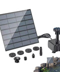 Sun Powered Pond Pump Kit With 1.5W Silent Motor, 200L High Flow Rate, Outdoor Fountain System components with solar panel