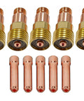 Pro Grade TIG Stubby Gas Lens Collet Bodies Kit 3/32 Inch 2.4mm 10N24S Assortment for QQ300 PTA DB SR WP 17 18 26 TIG Welding Torch