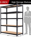 72 Inch Heavy Duty Metal Storage Shelves With 2400 Lbs Total Capacity For Garage And Warehouse Use Adjustable Shelving Units
