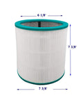 Replacement Filter For Dyson TP01 TP02 TP03 AM11 Pure Cool Link Tower Purifier, Compatible With Part 968126-03 shown with dimensions