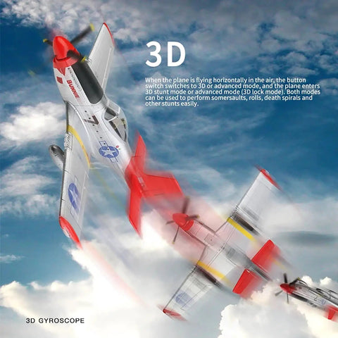 Beast 560mm Wingspan P51 Mustang RC Plane performing 3D stunts in the air with Four Channel Control and LED Lights