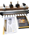 Pro Tier Preassembled Dovetail And Box Joint Router Table Jig Featuring Tough As Nails Hardware Precision Bits set with guide and instructions.