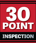 30 Point Inspection logo in red and black design, highlighting thorough evaluations for quality assurance.