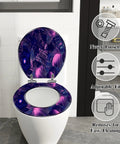 Washable Universal Toilet Seat for Bathroom with vibrant design, adjustable fit, shown installed on a modern toilet.