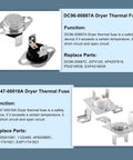 DC96-00887A and DC47-00016A dryer thermal fuses, safety devices for Samsung dryers, prevent overheating and circuit issues.