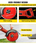 User-friendly design features of 1800 Watt Electric Concrete Saw With 14 Inch Diamond Blade Wet Or Dry Circular Saw.