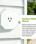 Outdoor Light Siding Mount Kit White Octagon Block For Vinyl Siding 6.57 Inch Light Mounting Block Easy Install Weatherproof Siding Block Compatible With T111 And HardiePlank For 4 To 10 Inch Siding Heights white octagon vinyl siding block on exterior wall