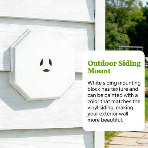 Outdoor Light Siding Mount Kit White Octagon Block For Vinyl Siding 6.57 Inch Light Mounting Block Easy Install Weatherproof Siding Block Compatible With T111 And HardiePlank For 4 To 10 Inch Siding Heights white octagon vinyl siding block on exterior wall