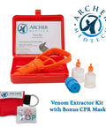 Ven Ex Snake Bite Kit And Bee Sting Kit with Portable Venom Extractor and CPR Face Shield in red case