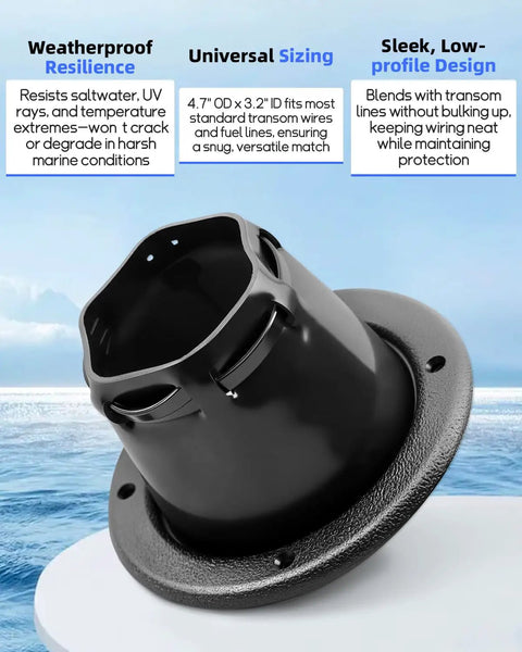 Marine Cable Boot Waterproof Rubber Sleeve For Boat Transom Steering And Fuel Lines With 4.7 Inch Outer Diameter And 3.2 Inch Inner Diameter Two Pack Durable Sealing Cover