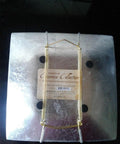 Heavy Duty Polished Brass Plate Hanger For Wall Display with Non Scratch Hooks on decorative glassware